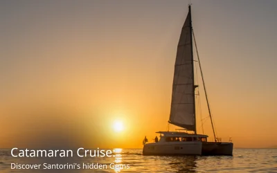 Experience the Magic of a Catamaran Sunset Semi-Private Cruise in Santorini